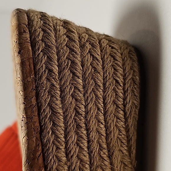 UGG Kendra Wedge Sandals Slides Espadrilles  Suede Leather Fringe Cork Orange 7 - Picture 15 of 16